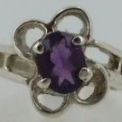 925 vintage sterling silver amethyst flower ring size 6.5