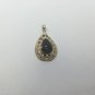 14k Yellow Gold Filigree Pear Cut Teardrop Onyx Pendant 2.5 Carat TCW