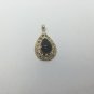 14k Yellow Gold Filigree Pear Cut Teardrop Onyx Pendant 2.5 Carat TCW
