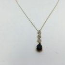 10k Yellow Gold Onyx Teardrop Diamond Necklace by ADL 22 Inch CHARITY SALE