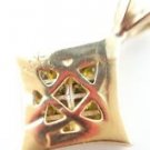 Exclusive 14k Yellow Gold 0.35 Carats Yellow Diamond Square Shaped Pendant