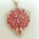 10k Yellow Gold Spessartite Garnet Heart Pendant Branded STS Made In India