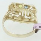 $432 Retail 0.56 carat Multicolor Gemstone Mother Heart Cocktail Ring Size 7