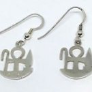Sterling Silver Egyptian Eternal Life Symbol Ankh Cross Dangling Earrings by TUT