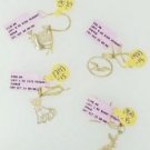 $92 to $200 14k yellow gold rabbit cat and dove designer jewelry charm pendant