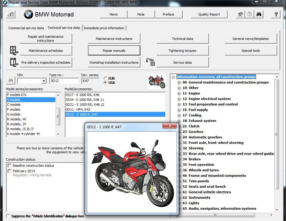 2014 2015 2016 Bmw S1000r Motorcycle Reprom Service Manual On A Dvd S 1000 R