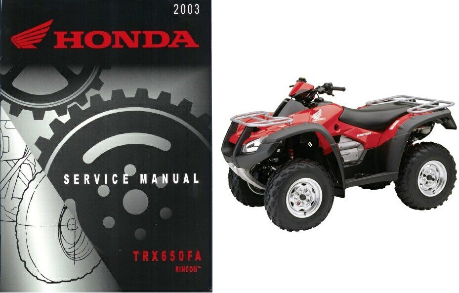 03-05 Honda TRX650FA Rincon Fourtrax Service Repair Manual CD -- TRX650 650 FA