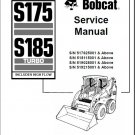 Bobcat S175 / S185 Turbo High Flow Skid Steer Loader Service Repair Manual CD