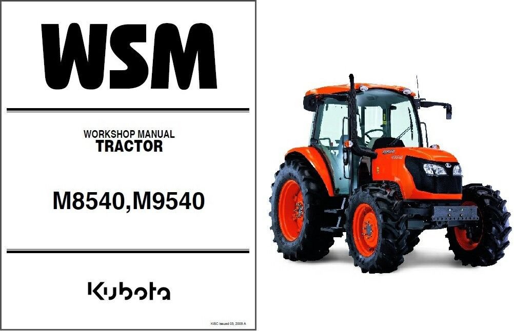 Kubota M8540 M9540 Tractor Service Repair Manual CD M 8540 9540