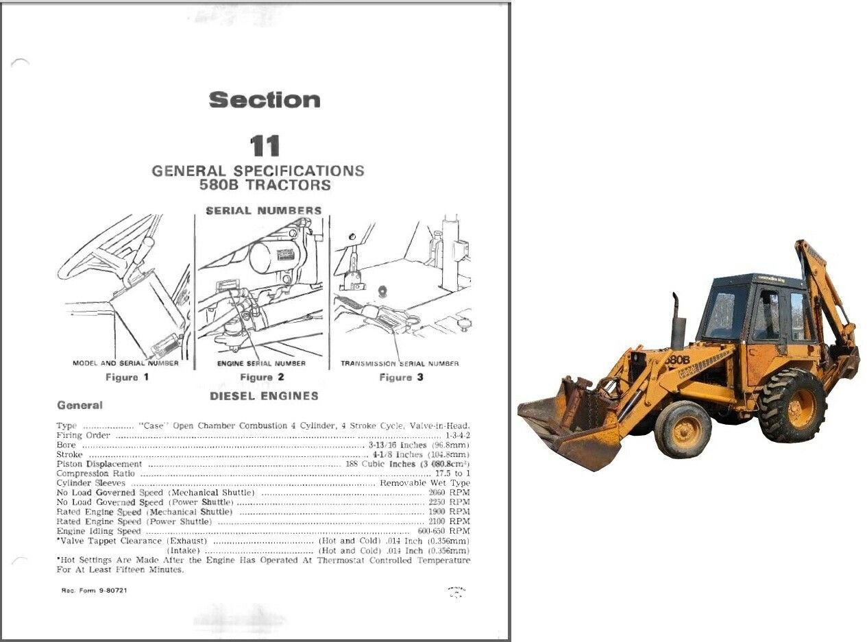 Case IH 580B Construction KING Backhoe Loader Service Repair Manual CD 