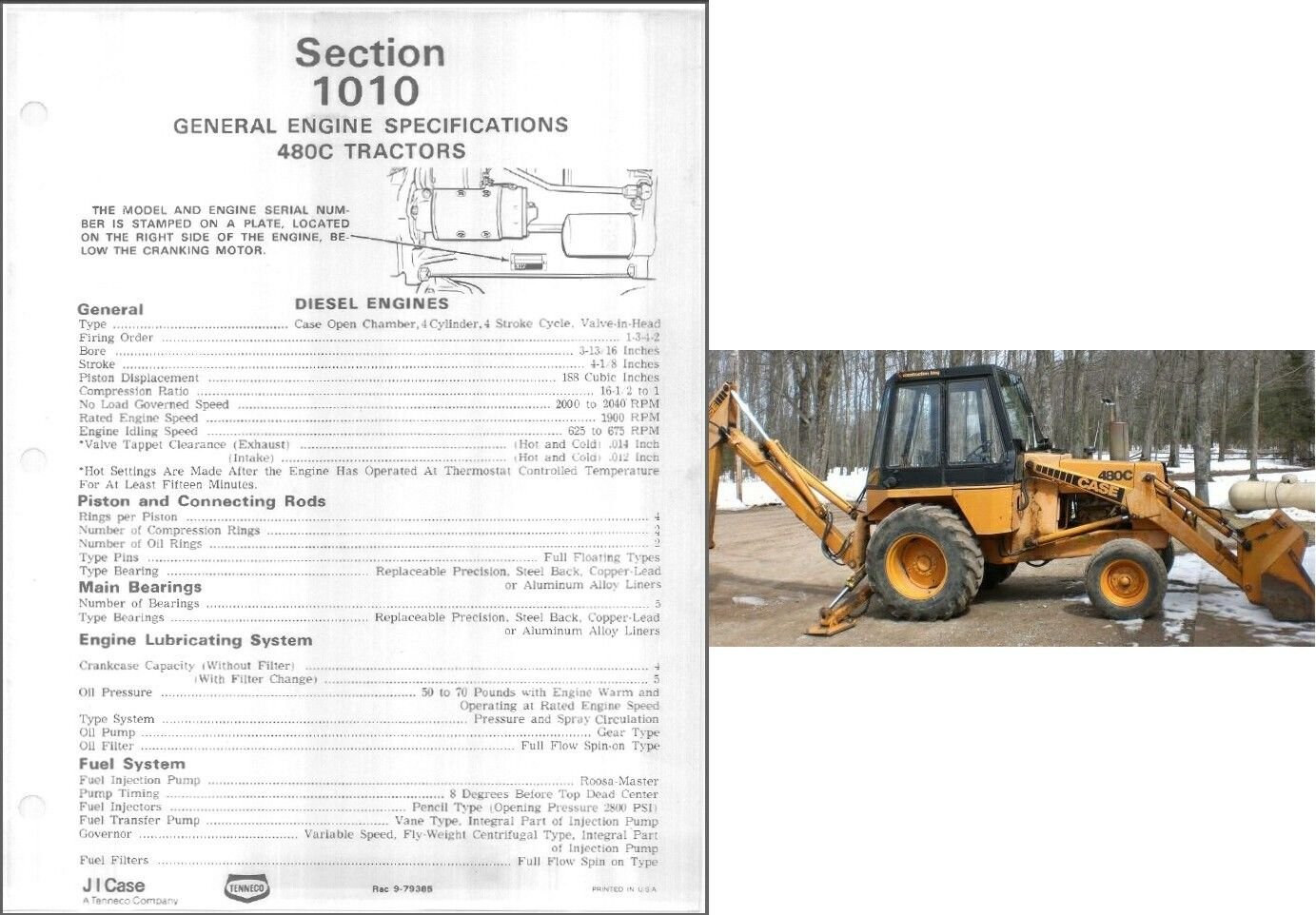 Case 480C Backhoe Loader Tractor Service Repair Workshop Manual CD - 480 C