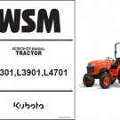 Kubota L3301 L3901 L4701 Tractors WSM Service Manual on a CD