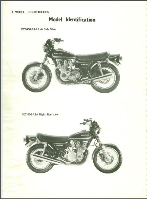 1979 KZ1000 SERVICE MANUAL visual data 4