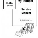 Bobcat B250 B Series Backhoe Loader Service Manual on a CD