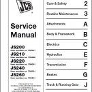 JCB JS200 JS210 JS220 JS240 JS260 Excavator Service Manual on a CD