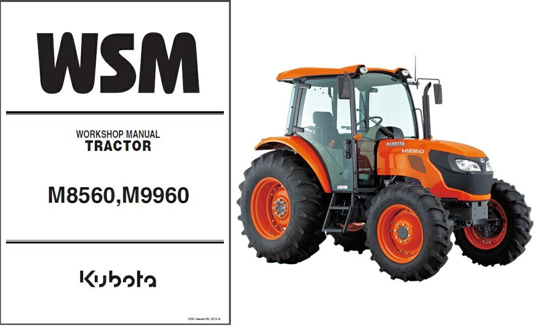 Kubota M8560 M9960 Tractor WSM Service Workshop Manual CD