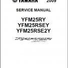 2009-2012 Yamaha YFM250 Raptor 250 Service Manual on a CD