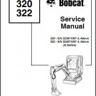 Bobcat 320 / 320L / 322 Excavator Service Repair Manual on a CD