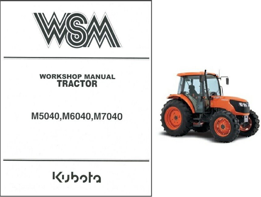 Kubota M5040 M6040 M7040 Tractor Wsm Service Workshop Manual Cd