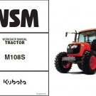 Kubota M108S Tractor WSM Service Workshop Repair Manual CD - -- M 108 S