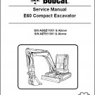 Bobcat E60 Compact Excavator Service Repair Manual on a CD