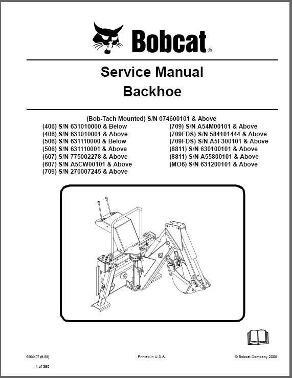 This is a COMPLETE SERVICE MANUAL for Bobcat Backhoes on a CD. 