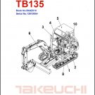 Takeuchi TB135 Compact Excavator Parts Manual on a CD - TB 135