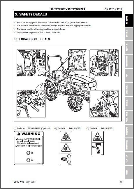 Kioti CK22 / CK22H Tractor Repair Service Workshop Manual CD -- CK 22