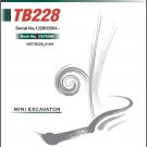 Takeuchi TB228 Compact Excavator Service Workshop Manual on a CD - TB 228