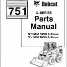 Bobcat 751 G-Series Skid Steer Loader Parts Manual on a CD