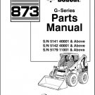 Bobcat 873 G-Series Skid Steer Loader Parts Manual on a CD