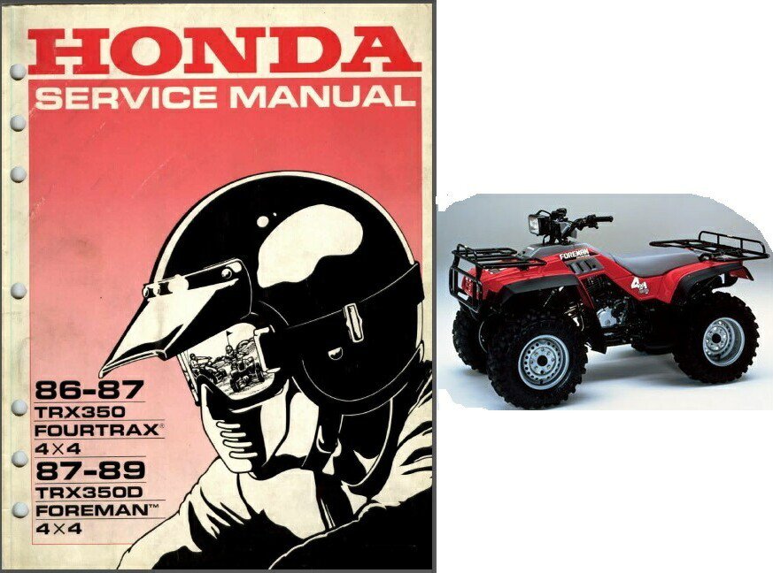 1986-1989 Honda TRX350 Fourtrax / TRX350D Foreman Service Repair Manual CD - TRX 350