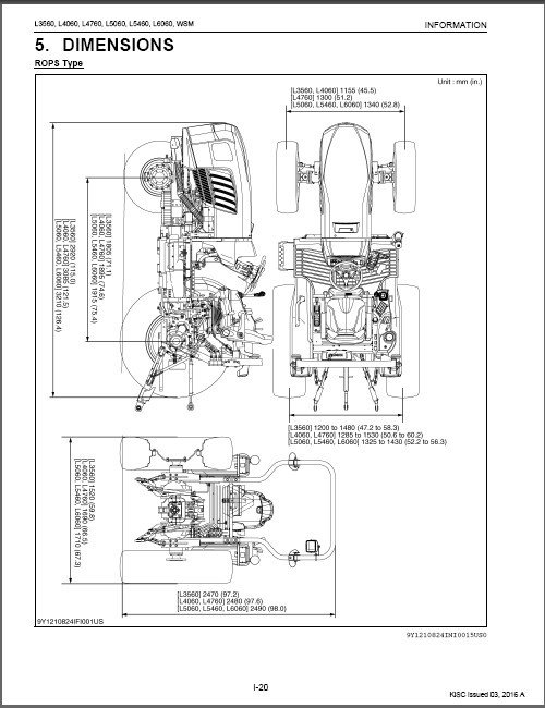 Kubota L3560 L4060 L4760 L5060 L5460 L6060 Tractor WSM Service Manual CD