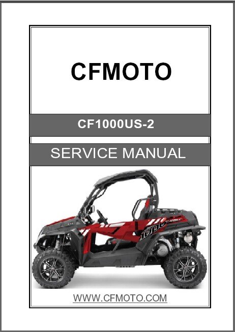 CFMoto ZForce 1000 ( CF1000US-2 ) UTV Service Repair Manual on a CD