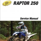 2009-2012 Yamaha YFM250 Raptor 250 ATV Service Repair Manual on a CD