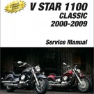 2000-2009 Yamaha XVS1100 V-Star 1100 Classic Service Repair Manual on a CD