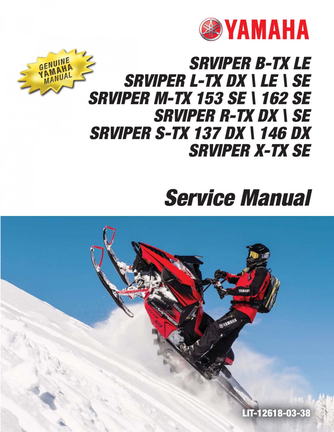 Yamaha SRViper ( SR Viper ) Snowmobile Service Repair Manual on a CD