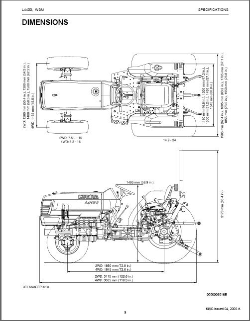 Kubota L4400 Tractor WSM Service Repair Workshop Manual CD