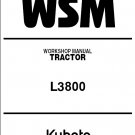 Kubota L3800 ( L 3800 ) Tractor WSM Service Repair Workshop Manual CD