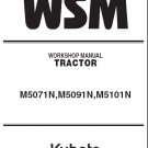 Kubota M5071N M5091N M5101N Tractor WSM Service Repair Workshop Manual CD