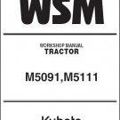 Kubota M5091 / M5111 Tractor WSM Service Repair Workshop Manual CD