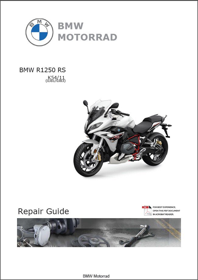 2018-2022 BMW R1250 RS K54 ( R1250RS ) Service Repair Manual CD or Download