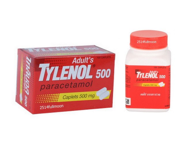 100 Tablets Tylenol Paracetamol 500 Mg. Pain Relief Fever, Headache Reduce