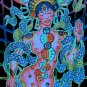 Psychedelic Chakra Girl Dance Poster UV Black Light Fluorescent Glow In The Dark