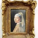 Girl with a Pearl Earring Vermeer Art Oil Painting Artist Signed Wood Framed