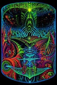 Psychedelic Abstract Party Backdrop Glow Fluorescent UV Large Banner Print