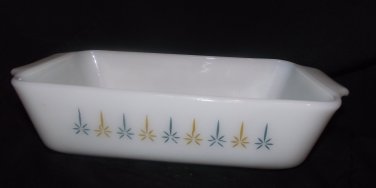 Vintage Glasbake J2352 Milk Glass Oval Divided Serving Baking Dish