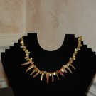 Speckled ebony-finished bone beads necklace