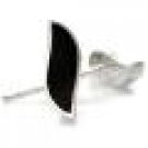 Children's Jewelry Black Onyx Inlay Sterling Silver Earrings/ Free Shipping