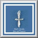 Children's Fashion Jewelry Wave Cross Sterling Necklace/ Free Shipping
